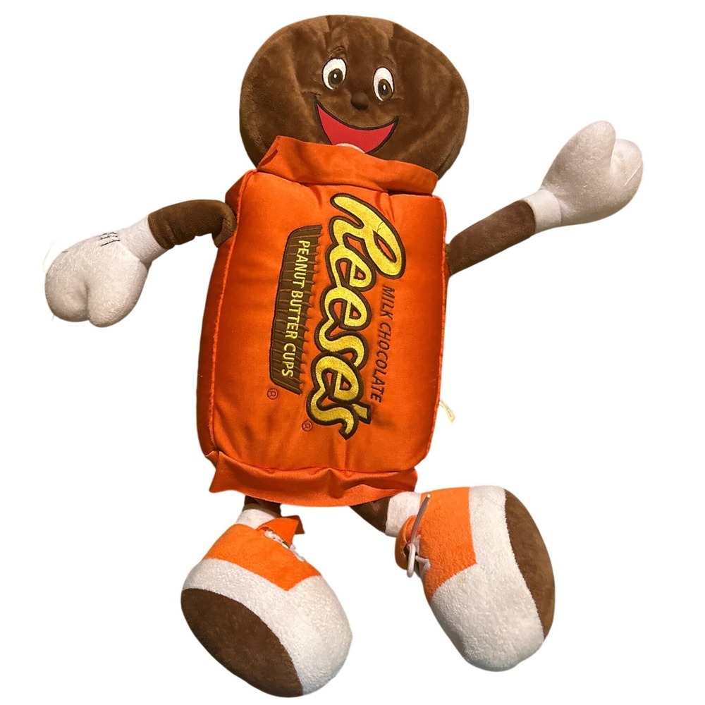 Vintage‎ Hershey's Reese's Peanut Butter Cup Plush Mascot Advertising Toy Orange